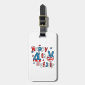 7月の独立記念日の幸せ4日 ラゲッジタグ (正面縦)