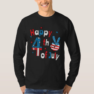 7月の独立記念日の幸せ4日 Tシャツ