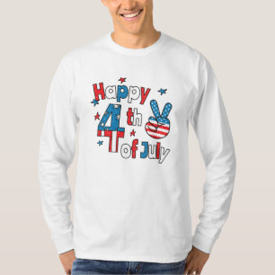 7月の独立記念日の幸せ4日 Tシャツ