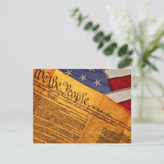 7月の独立記念日の憲法旗4日 シーズンポストカード (スタンド正面)