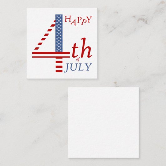 7月の独立記念日の挨拶の幸せな第4 エンクロージャーカード (正面/裏面)