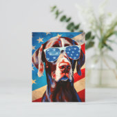 7月の独立記念日の短いポインタ ポストカード (スタンド正面)