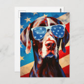 7月の独立記念日の短いポインタ ポストカード (正面/裏面)