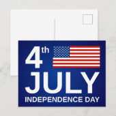 7月の独立記念日の米国国旗4 ポストカード (正面/裏面)