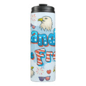 7月の独立記念日の自由な4thのアメリカの土地 タンブラー (正面)