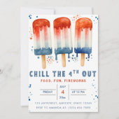 7月の独立記念日の4日から4日を冷やす 招待状 (正面)