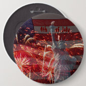 7月の独立記念日の4番目にパーソナライズ 缶バッジ (正面&裏面)