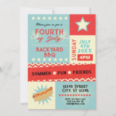 7月の独立記念日バーベキュー・パーティー 招待状 (正面)