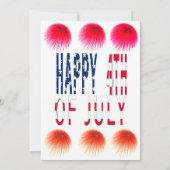 7月の独立記念日パーティーの招待状 招待状 (裏面)