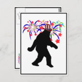 7月の独立記念日ビッグフット狩り・花火 ポストカード (正面/裏面)