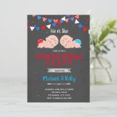 7月の独立記念日　性別発表パーティー招待状 招待状 (スタンド正面)