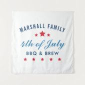 7月の独立記念日 BBQ & ブリューパーティー オーダーメイド ファミリーリユニオン タペストリー (正面)