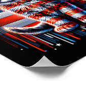 7月の猫アメリカ国旗かわいい子猫記念日パトリ ポスター (角)