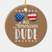 7月の男の子の全米の男の子の4th セラミックオーナメント (裏面)