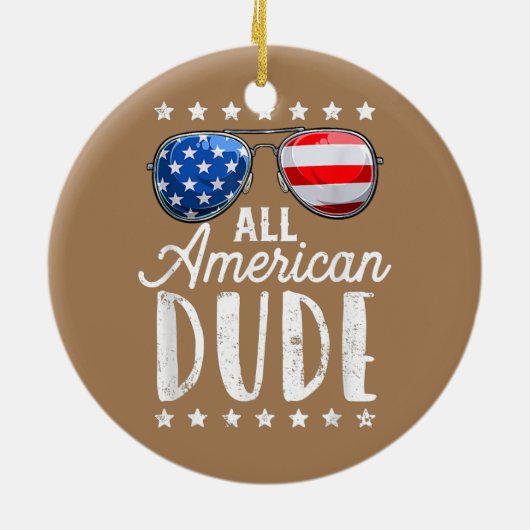 7月の男の子の全米の男の子の4th セラミックオーナメント (裏面)