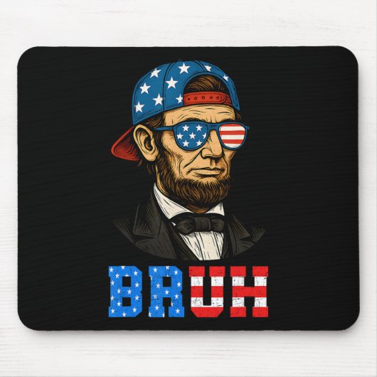 7月の男性の男の子のBruh Abraham Lincoln愛国的な4th マウスパッド (正面)