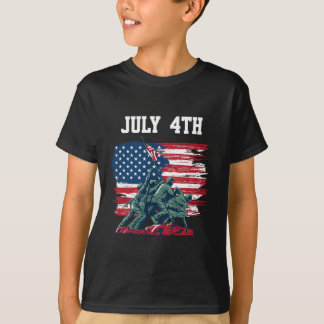 7月の男性の米国アメリカ国旗の男の子の独立性ダ Tシャツ