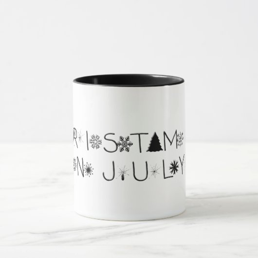 7月の白黒クリスマス マグカップ (中央)