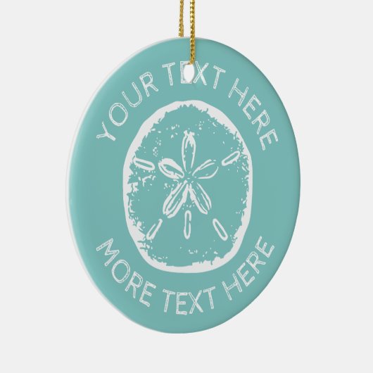 7月の砂ドルの木のオーナメントのカスタムなクリスマス セラミックオーナメント (右)