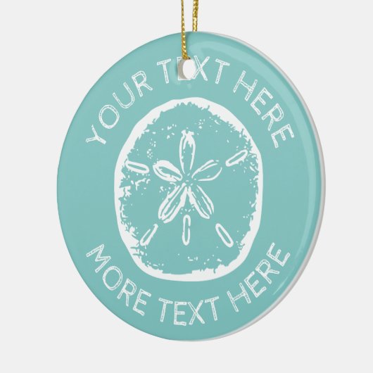 7月の砂ドルの木のオーナメントのカスタムなクリスマス セラミックオーナメント (左)