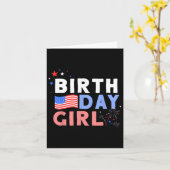 7月の私の誕生日4日の女性デザインだ カード (黄色い花)