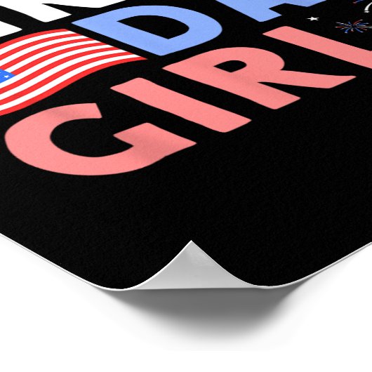 7月の私の誕生日4日の女性デザインだ ポスター (角)