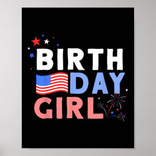 7月の私の誕生日4日の女性デザインだ ポスター