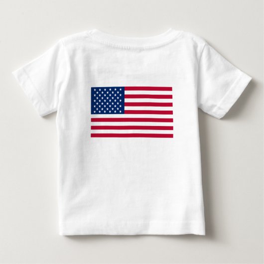 7月の第4回スターとストライプアメリカ国旗 ベビーTシャツ (裏面)