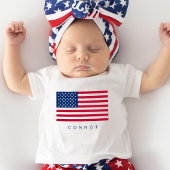 7月の第4回スターとストライプアメリカ国旗 ベビーTシャツ
