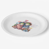 7月の第4回「ホッピー」 7月の独立記念日カエルデザイン ペーパープレート (アングル)