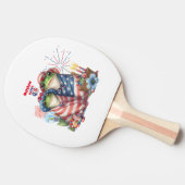 7月の第4回「ホッピー」 7月の独立記念日カエルデザイン 卓球ラケット (横)