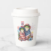 7月の第4回「ホッピー」 7月の独立記念日カエルデザイン 紙コップ (裏面)