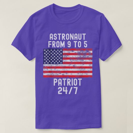 7月の米国の愛国宇宙飛行士 Tシャツ (デザイン正面)