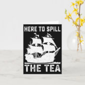 7月の米国の愛国者おもしろいの4日にお茶をこぼすために カード (黄色い花)