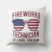 7月の米国の消防士おもしろい士 クッション (正面)