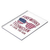 7月の米国の消防士おもしろい士 ノートブック (左側)