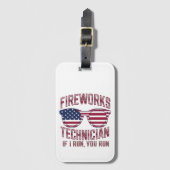7月の米国の消防士おもしろい士 ラゲッジタグ (正面縦)