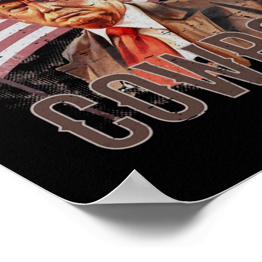 7月の米国国旗のカウボーイトランプ2024第4位だった ポスター (角)