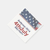 7月の米国国旗のナプキンセット4日 スタンダードカクテルナプキン (角)