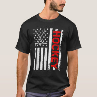 7月の米国国旗のホッケー4thメンズホッケー4th of tシャツ