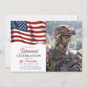 7月の米国国旗の第4軍写真引退 招待状 (正面)