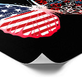 7月の米国国旗の4番目の愛国的平和のサイン ポスター (角)