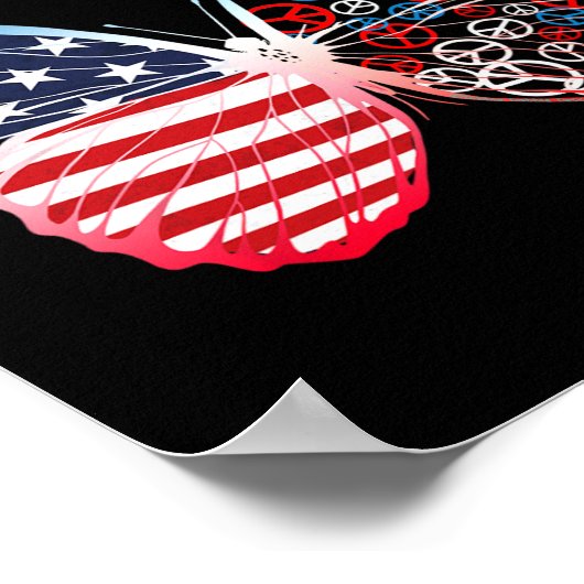 7月の米国国旗の4番目の愛国的平和のサイン ポスター (角)