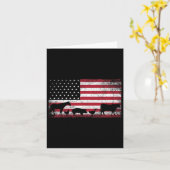 7月の米国国旗4日チキンウマ豚Fa カード (黄色い花)