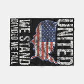 7月の米国国旗4日統一された我々は我々Faの分割に立つ フリースブランケット (正面(横))