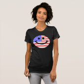 7月の米国旗の顔の第4 Tシャツ (正面フル)
