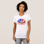 7月の米国旗の顔の第4 Tシャツ (正面フル)