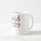 7月の聖降誕祭お目出度う、フラミンゴのクリスマス コーヒーマグカップ (正面右)