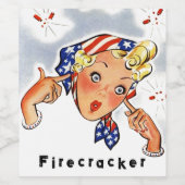 7月の自家製4thパーティー爆竹パーティーおもしろい ワインラベル (シングルラベル)