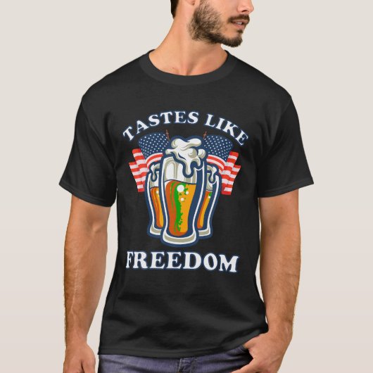 7月の自由おもしろい第4回ビールTシャツのような味 Tシャツ (正面)